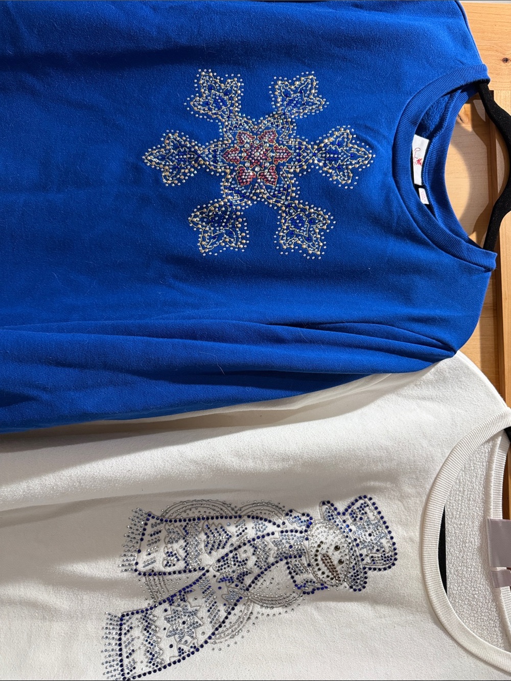 Rhinestone Snowflake and Snowman Sweatshirt’s